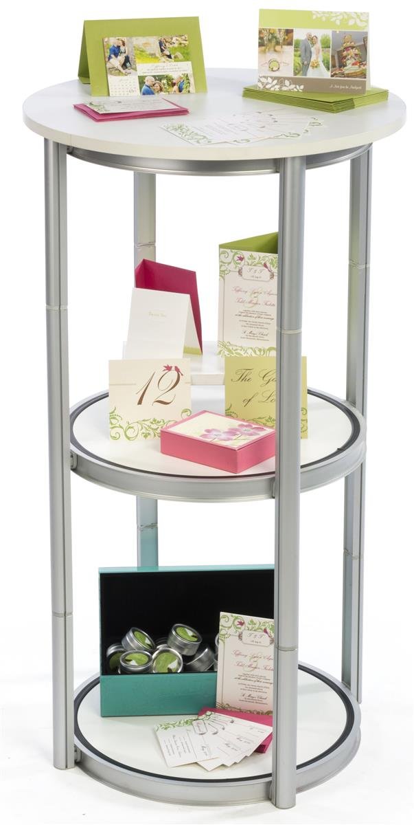 Displays2Go Portable Display Case With Twist Design 4 Shelves