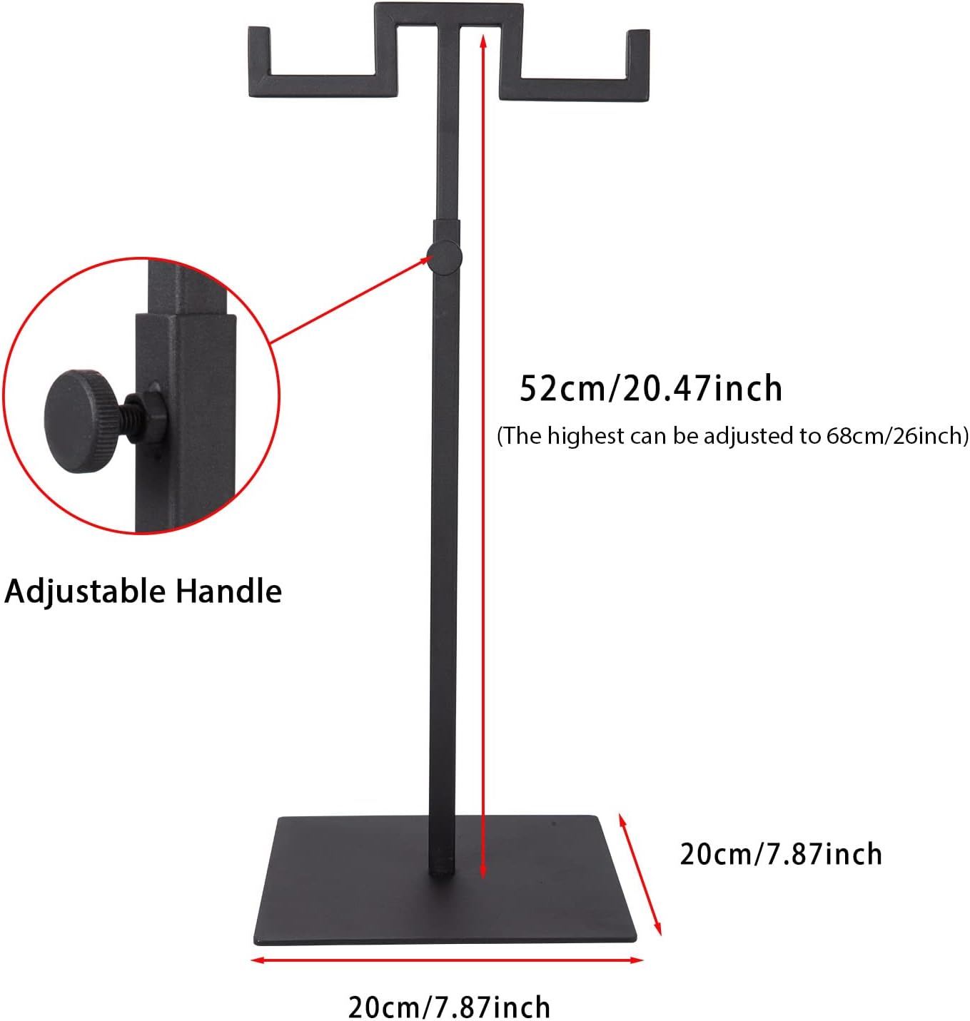Polmart Countertop Adjustable Double Hanger Display Stand - Black