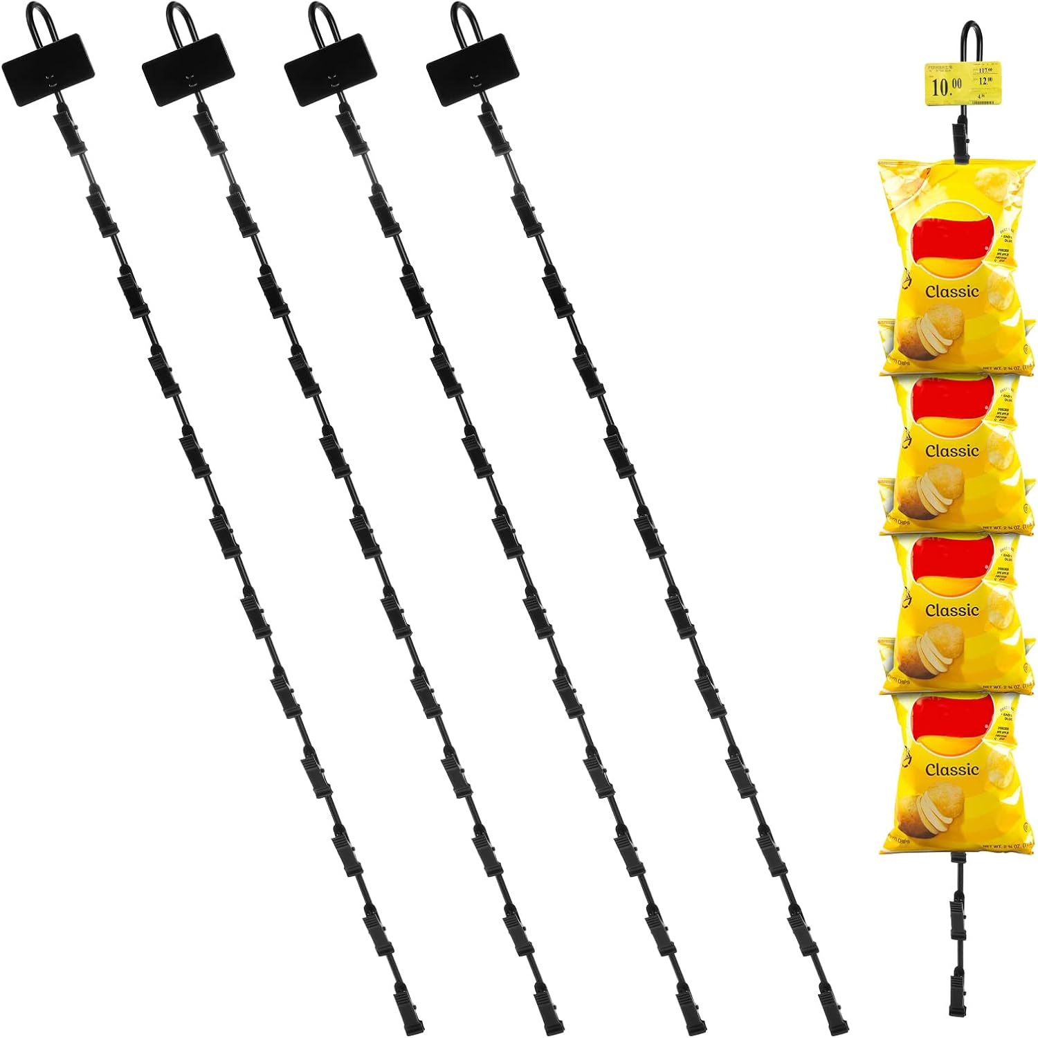 Dicunoy 4 Pack Display Racks with Hooks and Clips