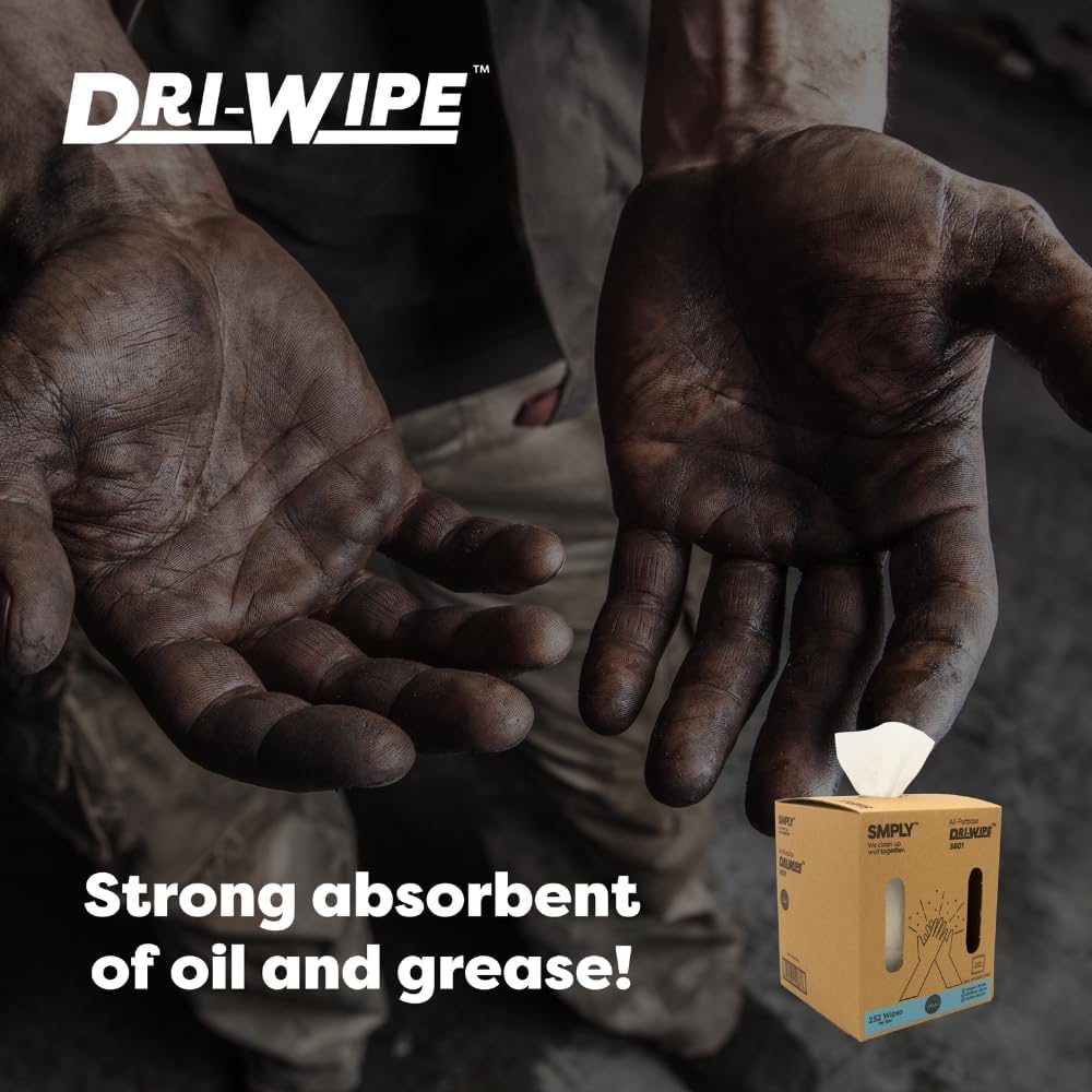 Dri-Wipe S601 by SMPLY Brands 252 Wipes All-Purpose Disposable Cleaning