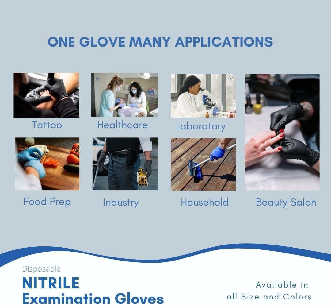 Blue Nitrile Exam Gloves 47 Mil Non Sterile Powder Free