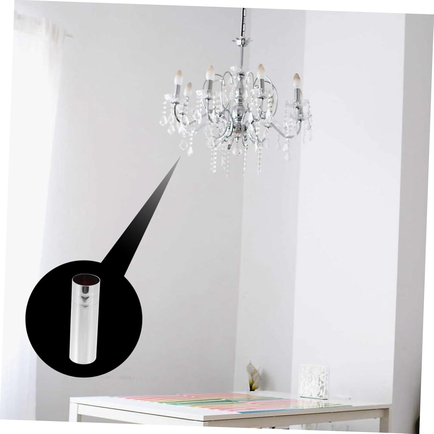 2pcs Chandelier Base Covers Crystal Lamp Holder Sleeves for Decorative Replacement