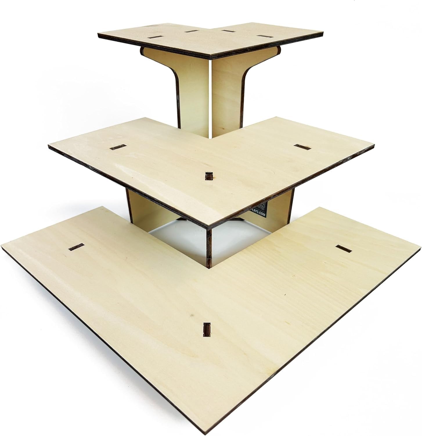 Torched 3-Tier Corner Display Stand with Shelves