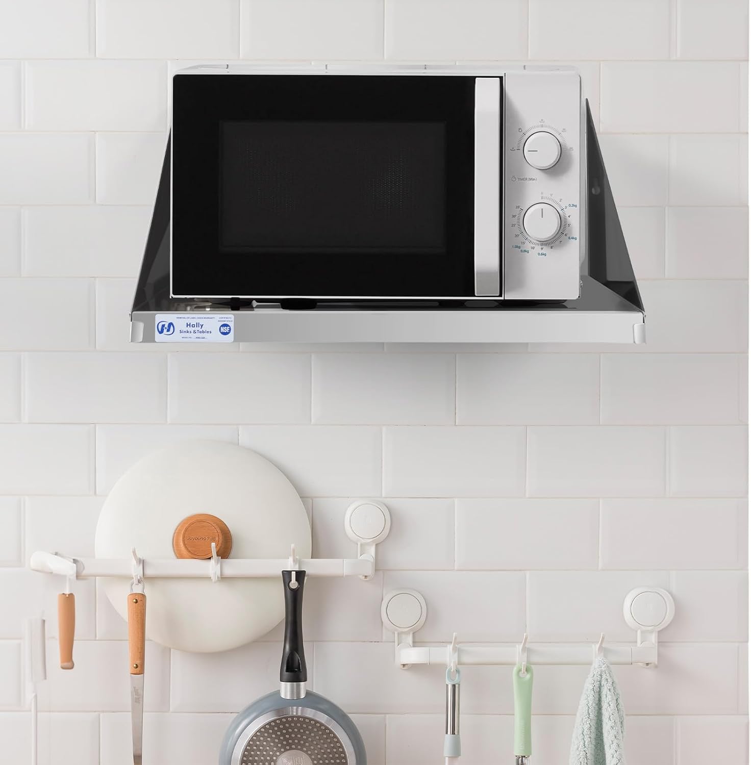 HALLY Stainless Steel Microwave Shelf 18x24 185 lb
