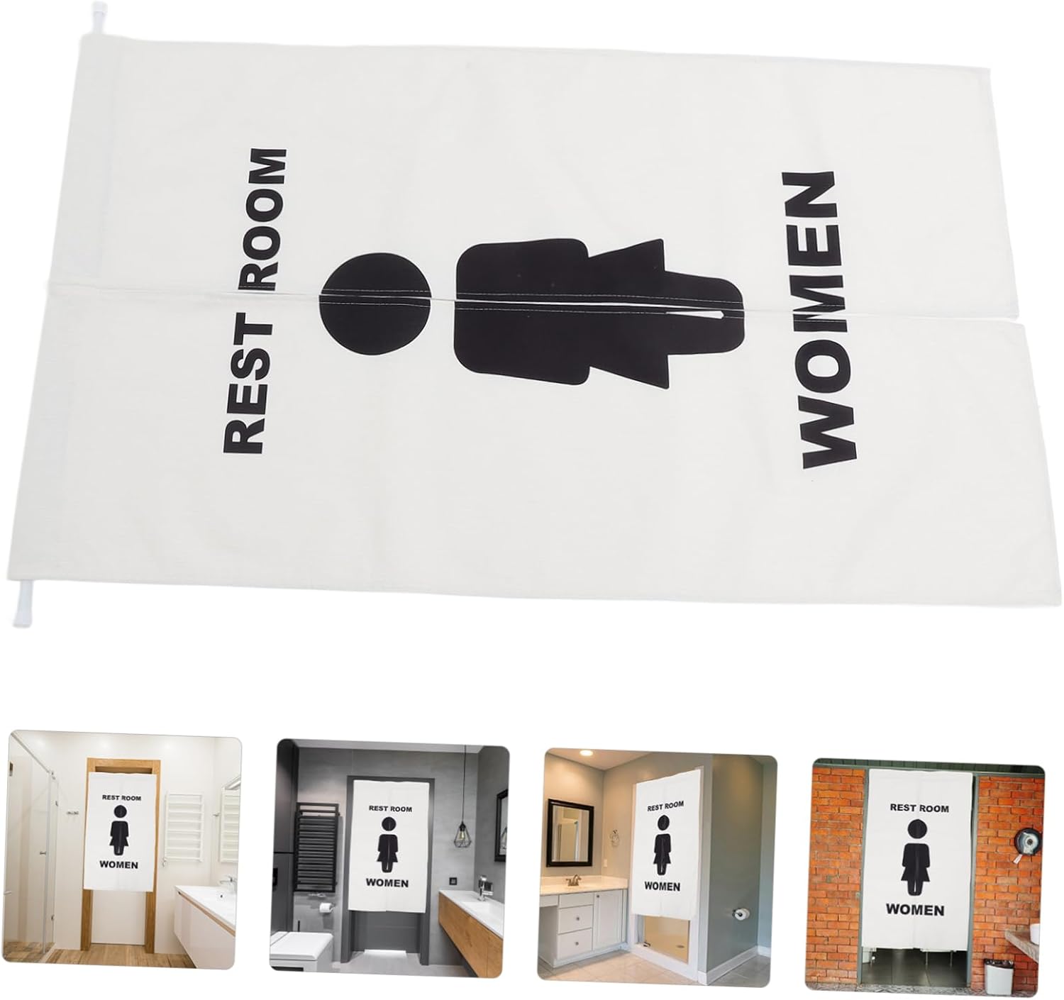 Cabilock Toilet Doorway Privacy Curtain Half-Curtain for Public Restrooms