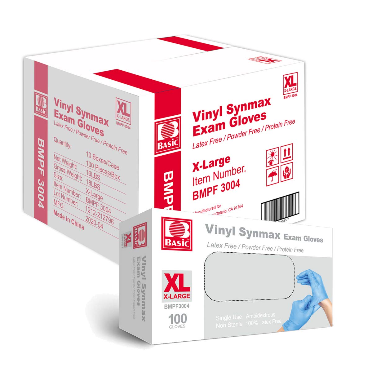 Basic Medical Nitrile Exam Gloves Case of 1000 Xtra Large