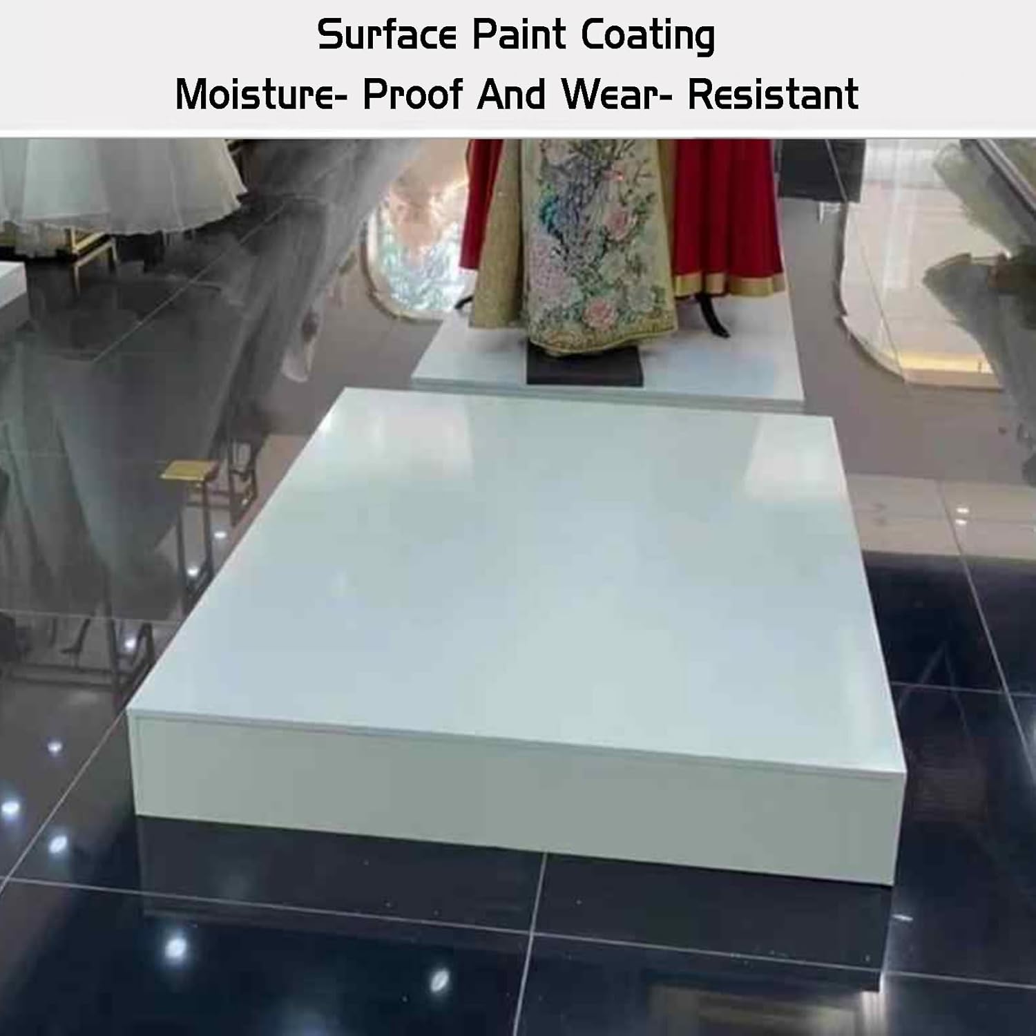 Black Square Display Pedestal Stand 100x50x10cm