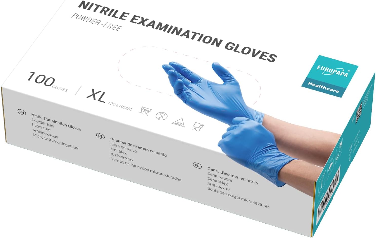 EUROPAPA Nitrile Exam Gloves Pack of 100