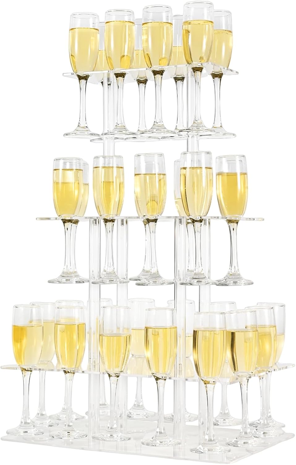Laumffon Champagne Tower Display Stand 32 Slots 3 Tier