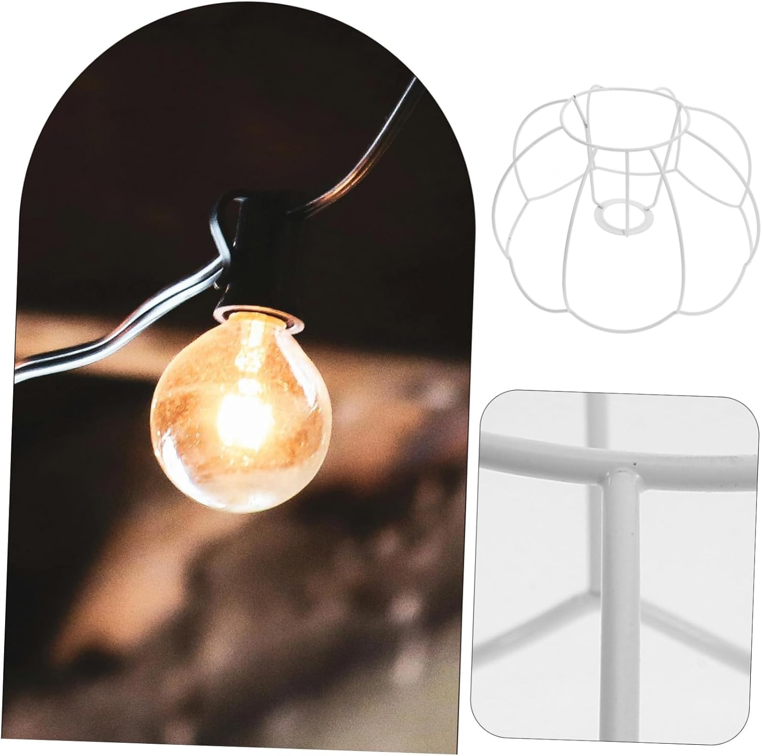 PRETYZOOM DIY Metal Lampshade Frame for Table and Floor Lamps with Vintage Crystal Design