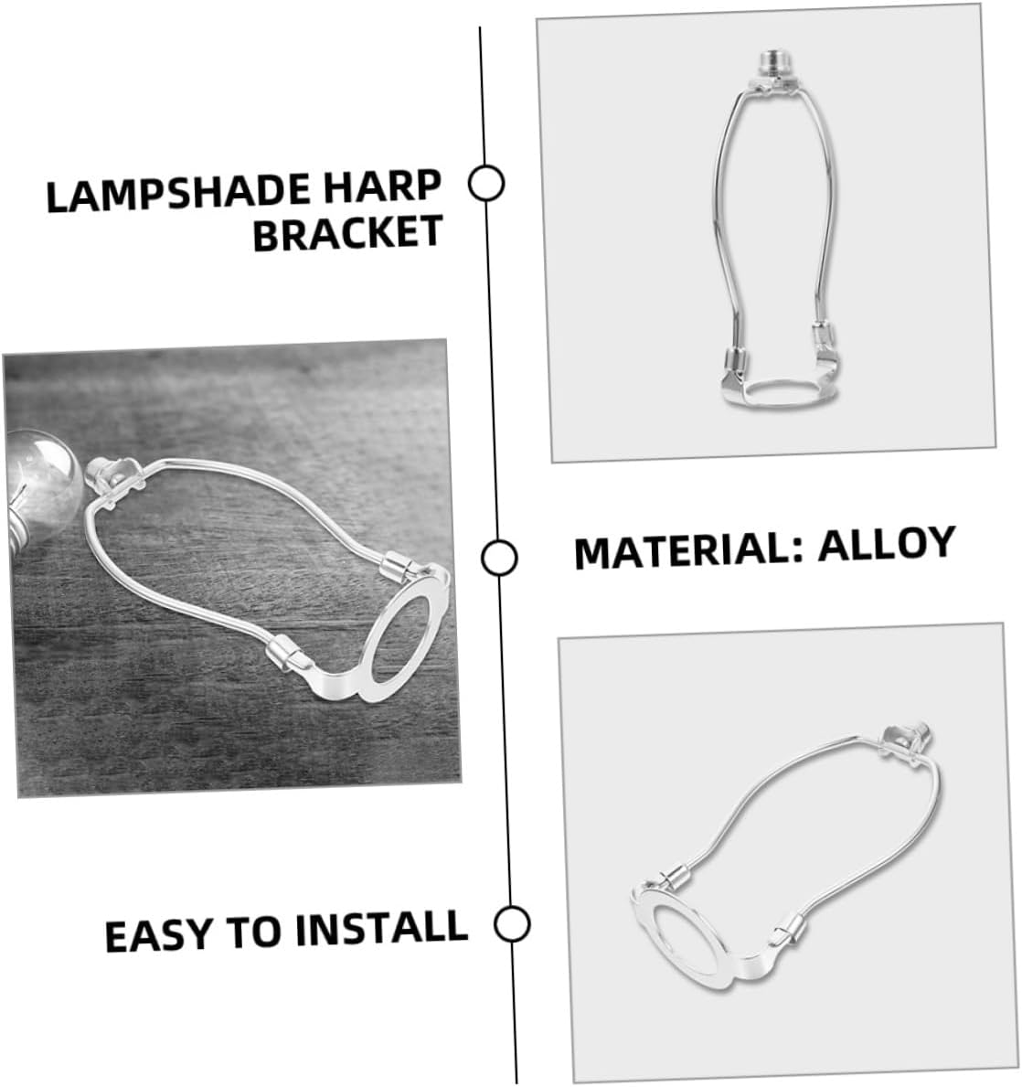 Heavy Duty Lamp Shade Harp Bracket Holder for Table Lamps