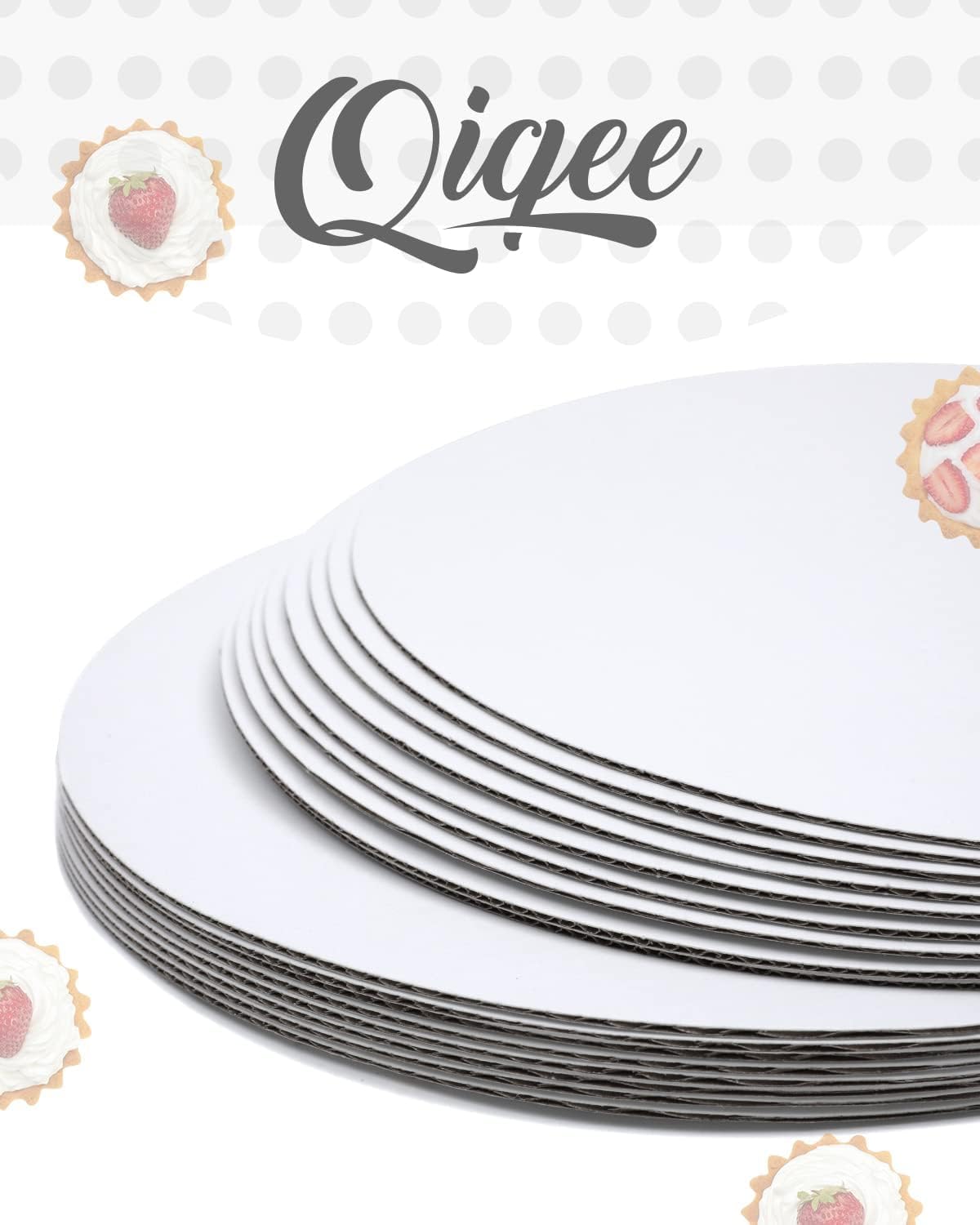 Qiqee 11 Inch White Cake Boards 40 Packs