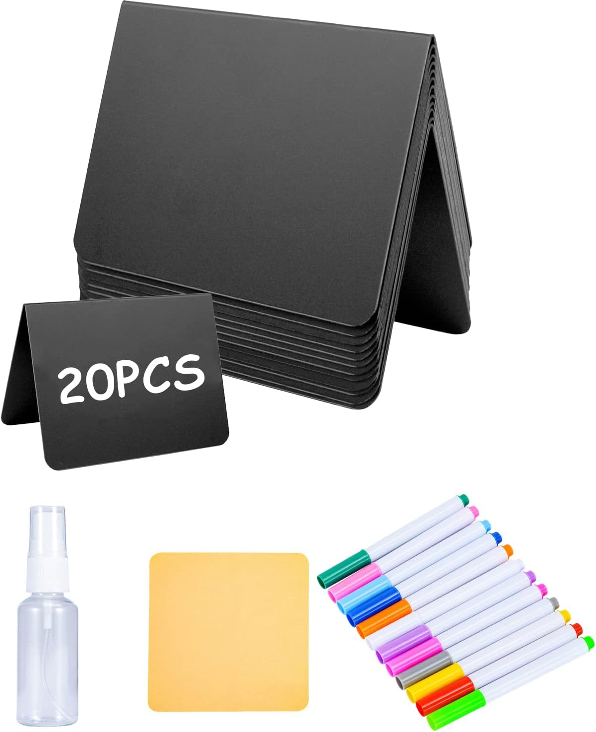 20PCS Mini Chalkboard Signs for Food Reusable Tabletop Place Cards