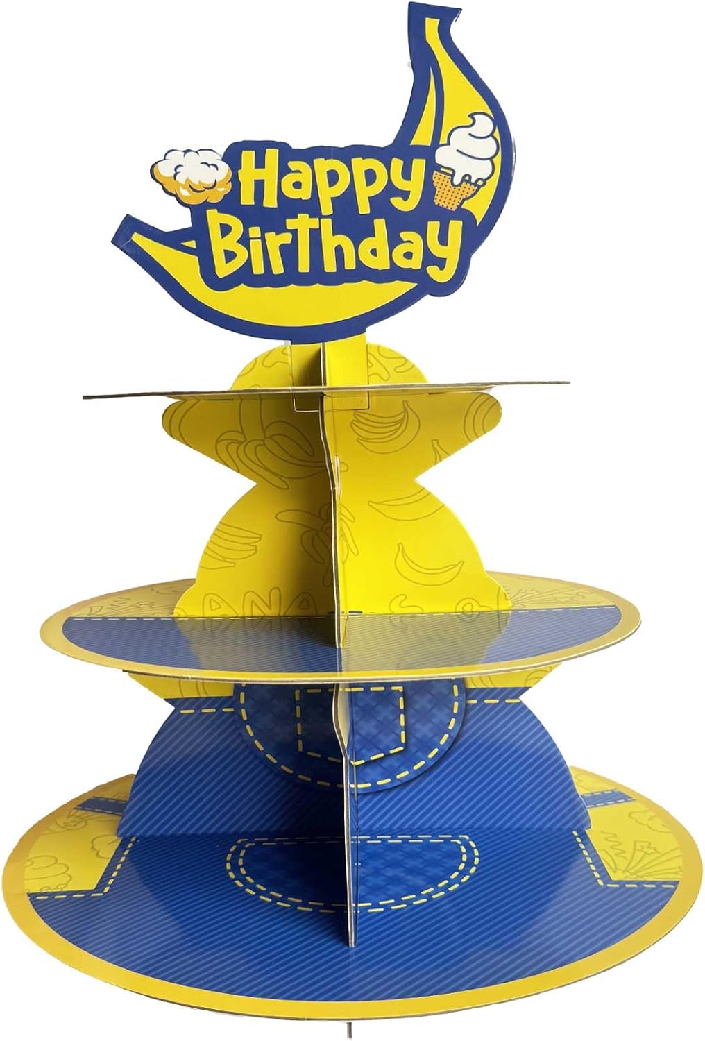 Cartoon Yellow 3-Tier Cupcake Stand for Birthday Party