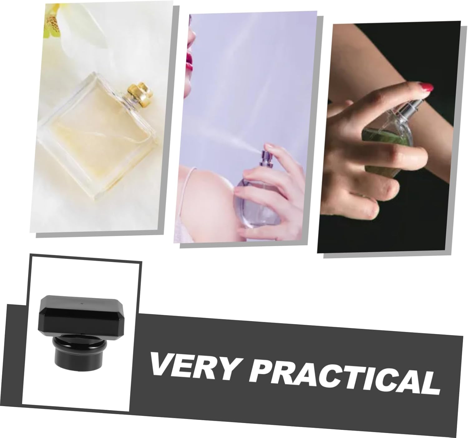 5pcs Elegant Plastic Perfume Bottle Caps Round Lids Screw Cap Covers for Travel Work Parties 1