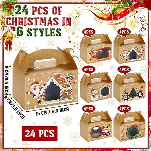 Fulmoon 24 Pcs Christmas Gift Boxes with Window