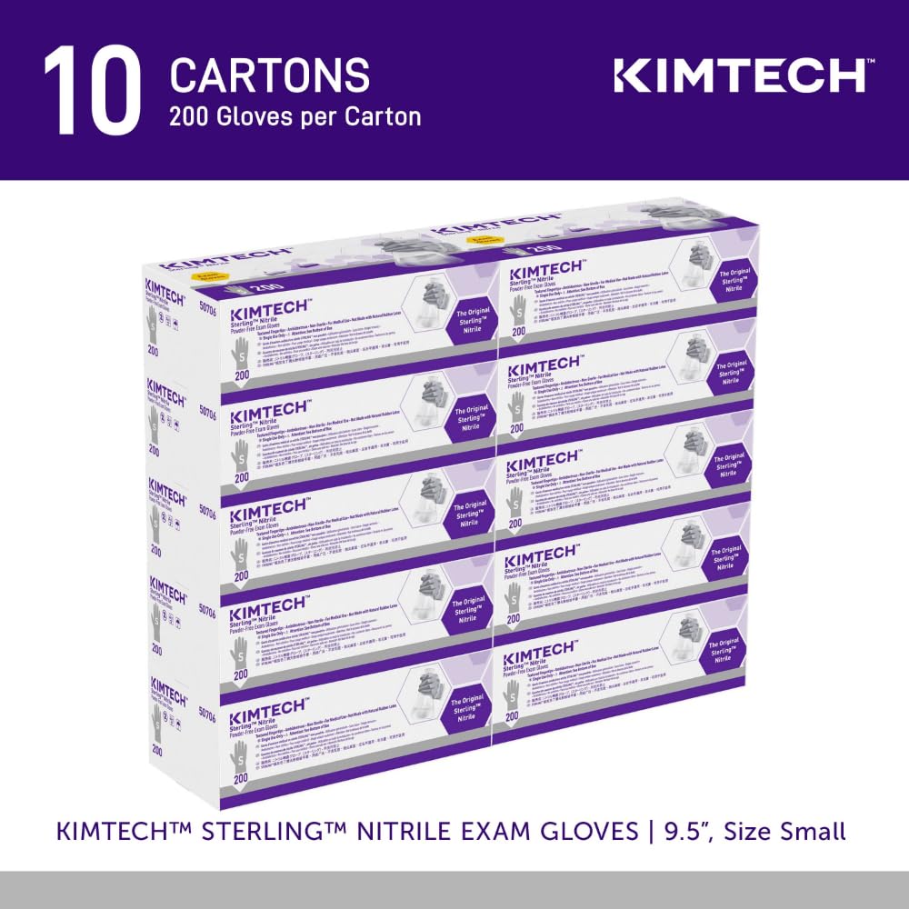 Kimtech Sterling Nitrile Exam Gloves 200 Count Box 95 Small Size