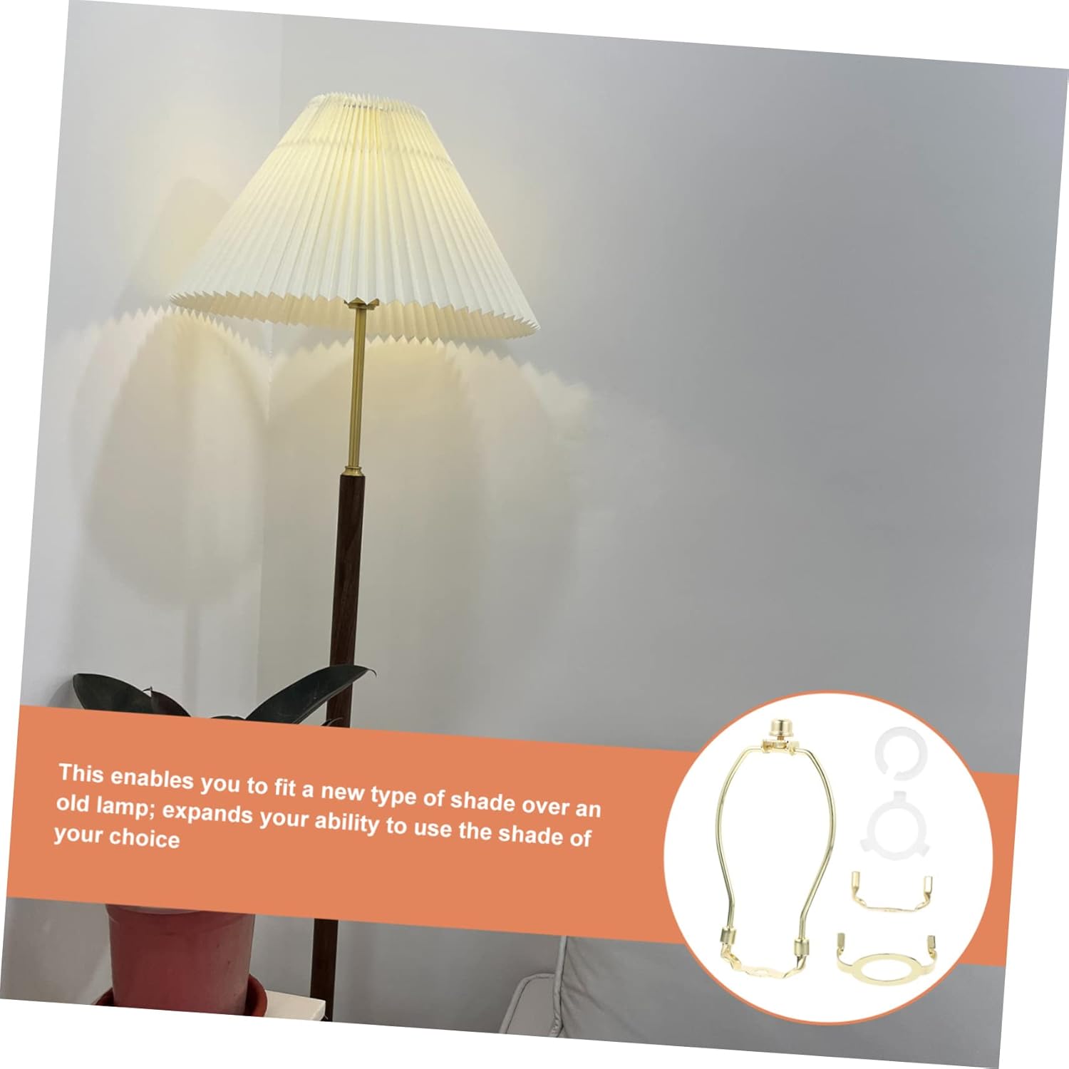 Jojofuny 2sets Heavy Duty Lamp Harp Adapter for Standard Bases and Sturdy Construction