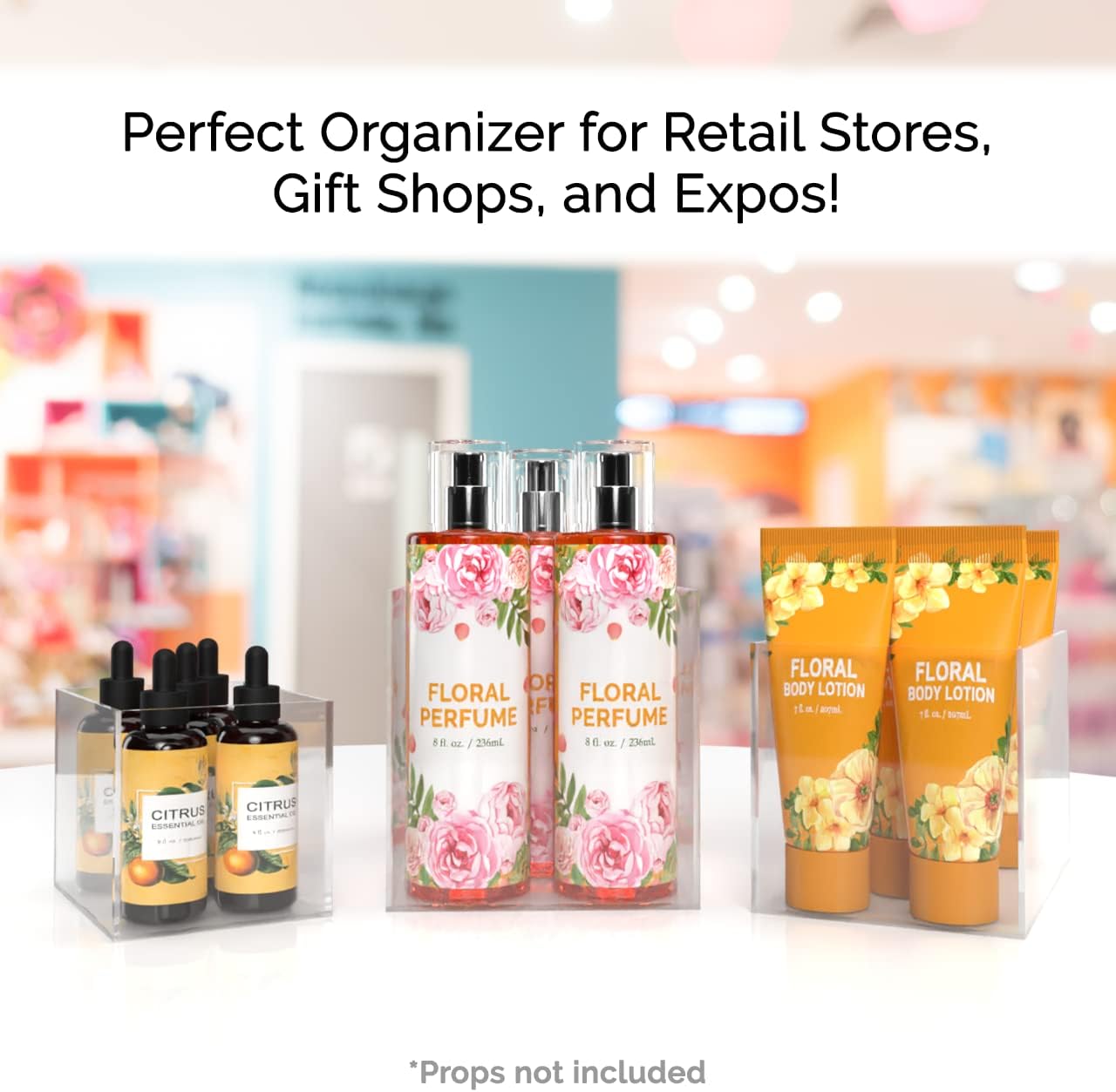 3 Piece Clear Display Riser Boxes for Retail Use