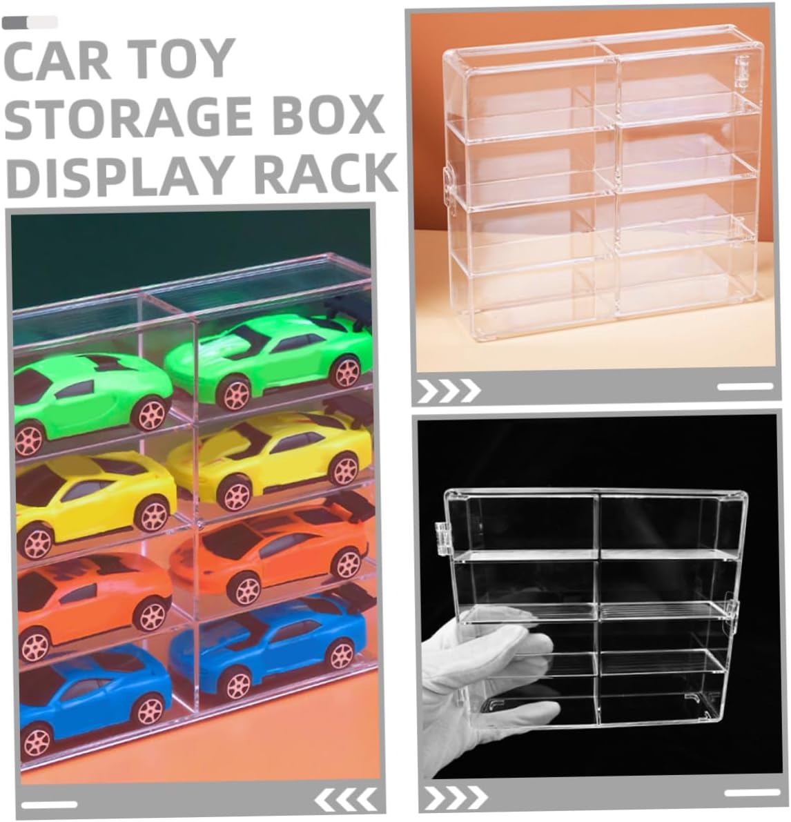 COHEALI 2Pcs Miniature Display Case Stand for Model Cars and Collectibles