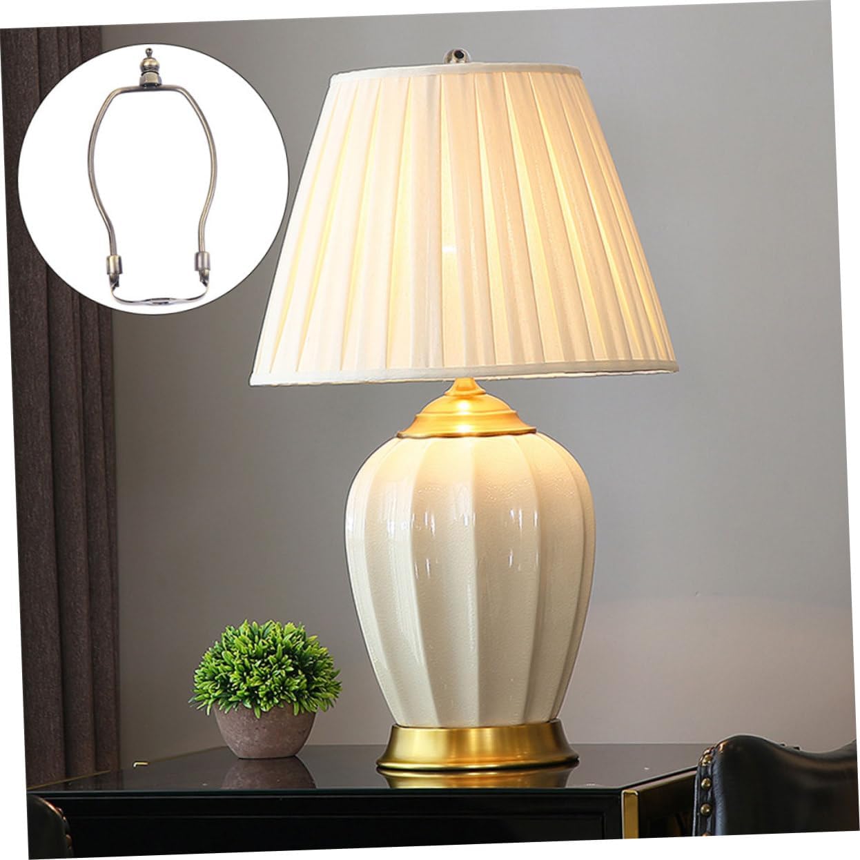 ERINGOGO 2pcs Sturdy Lamp Shade Harp Holders for Table Floor Lamps