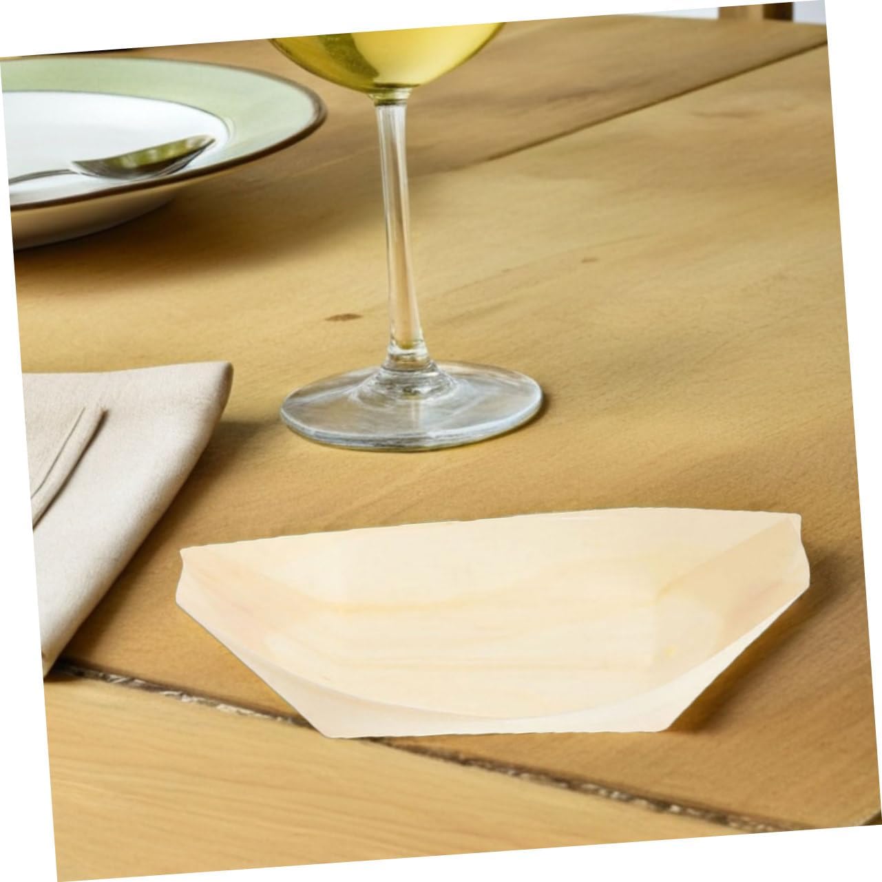 150pcs Disposable Wooden Sushi Boat Serving Tray