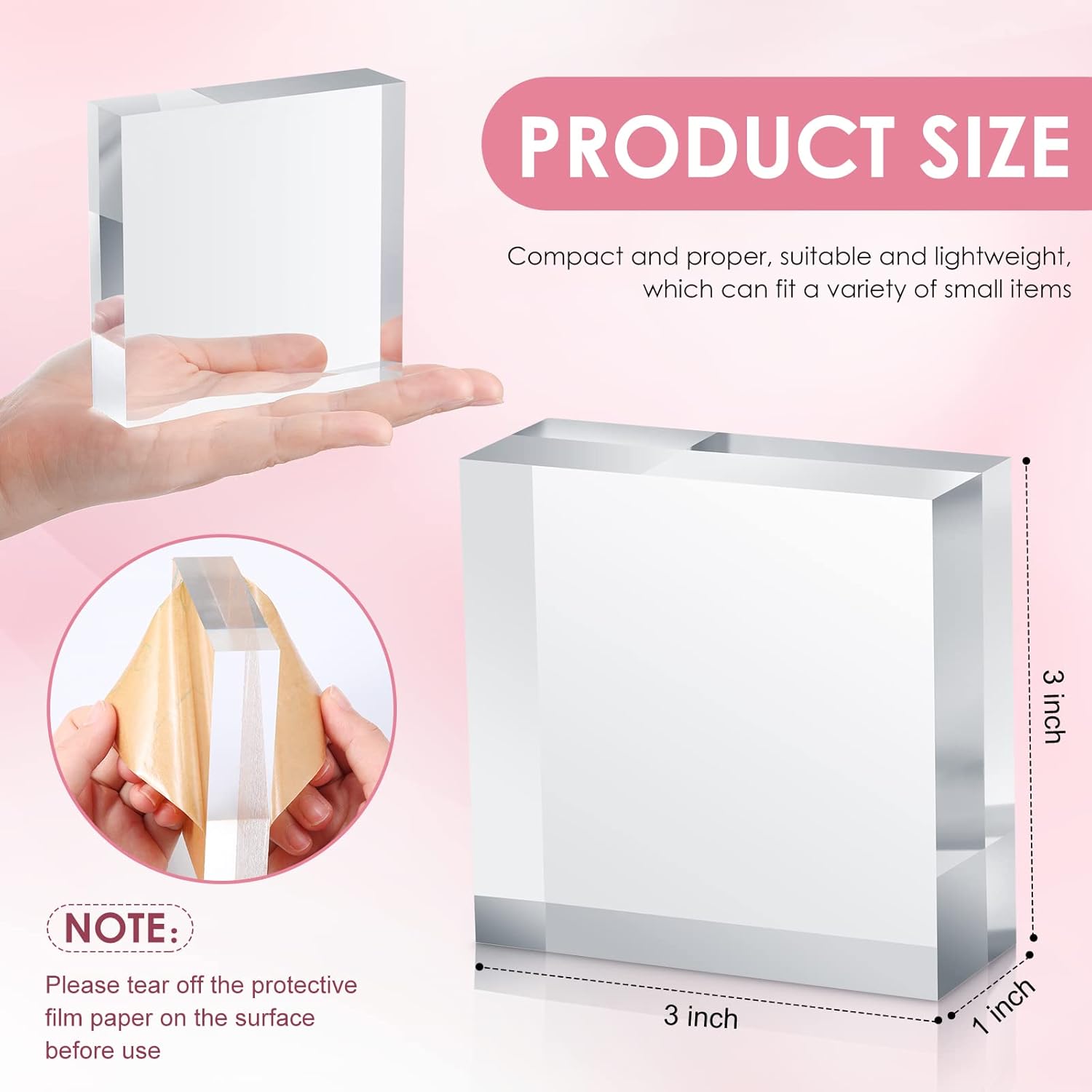 Vicenpal 8 Pcs Clear Acrylic Cube Jewelry Stand Display Riser Set