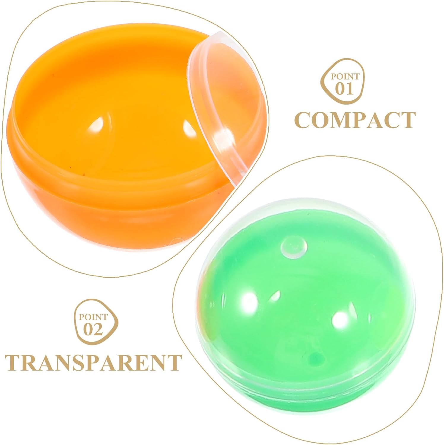 50pcs Vending Machine Refill Balls 45mm Transparent Plastic Fillable Capsules