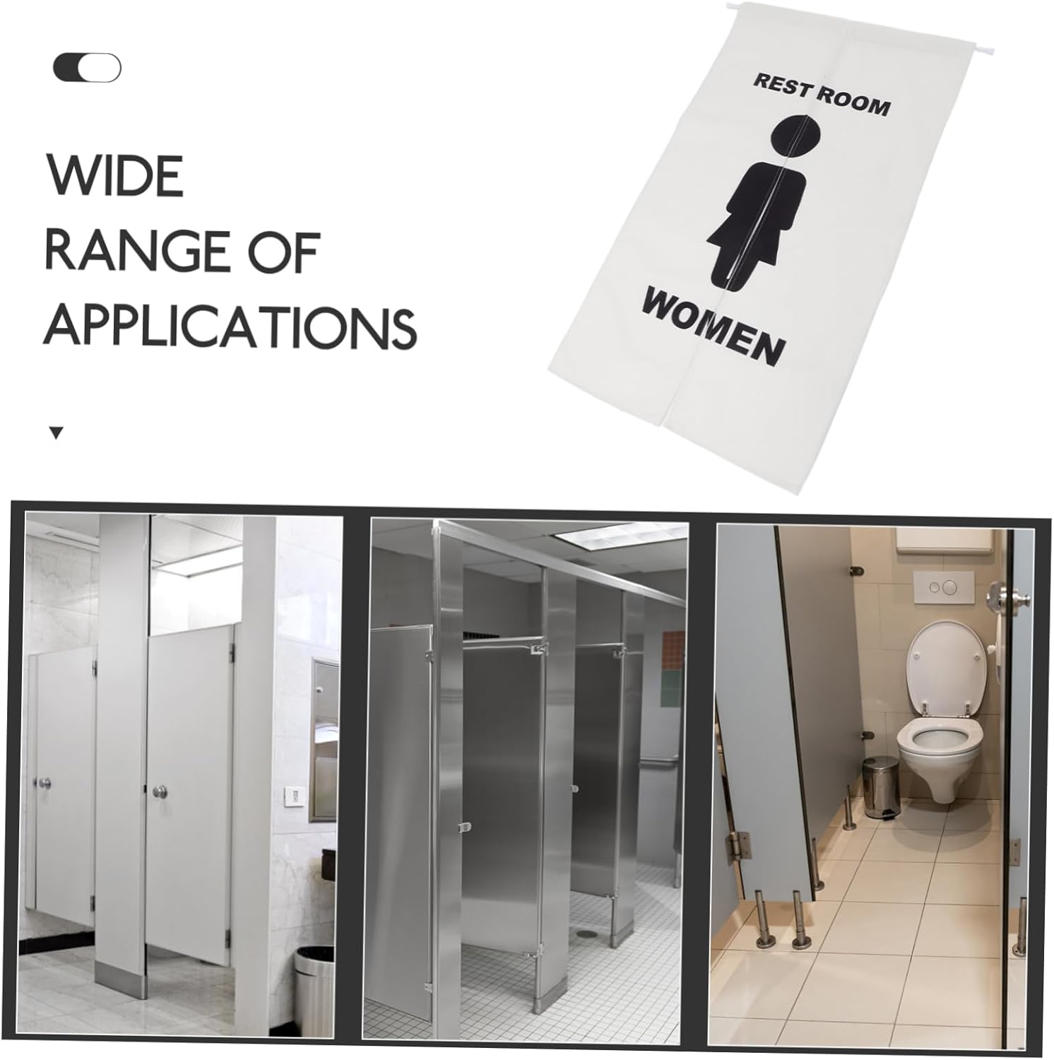 Cabilock Toilet Doorway Privacy Curtain Half-Curtain for Public Restrooms
