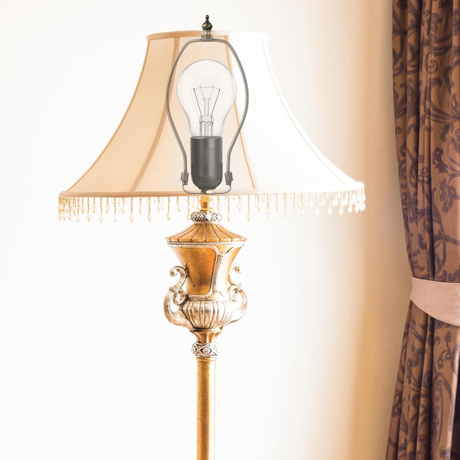 POPETPOP 6 Inch Brass Lamp Harp Holder Kit