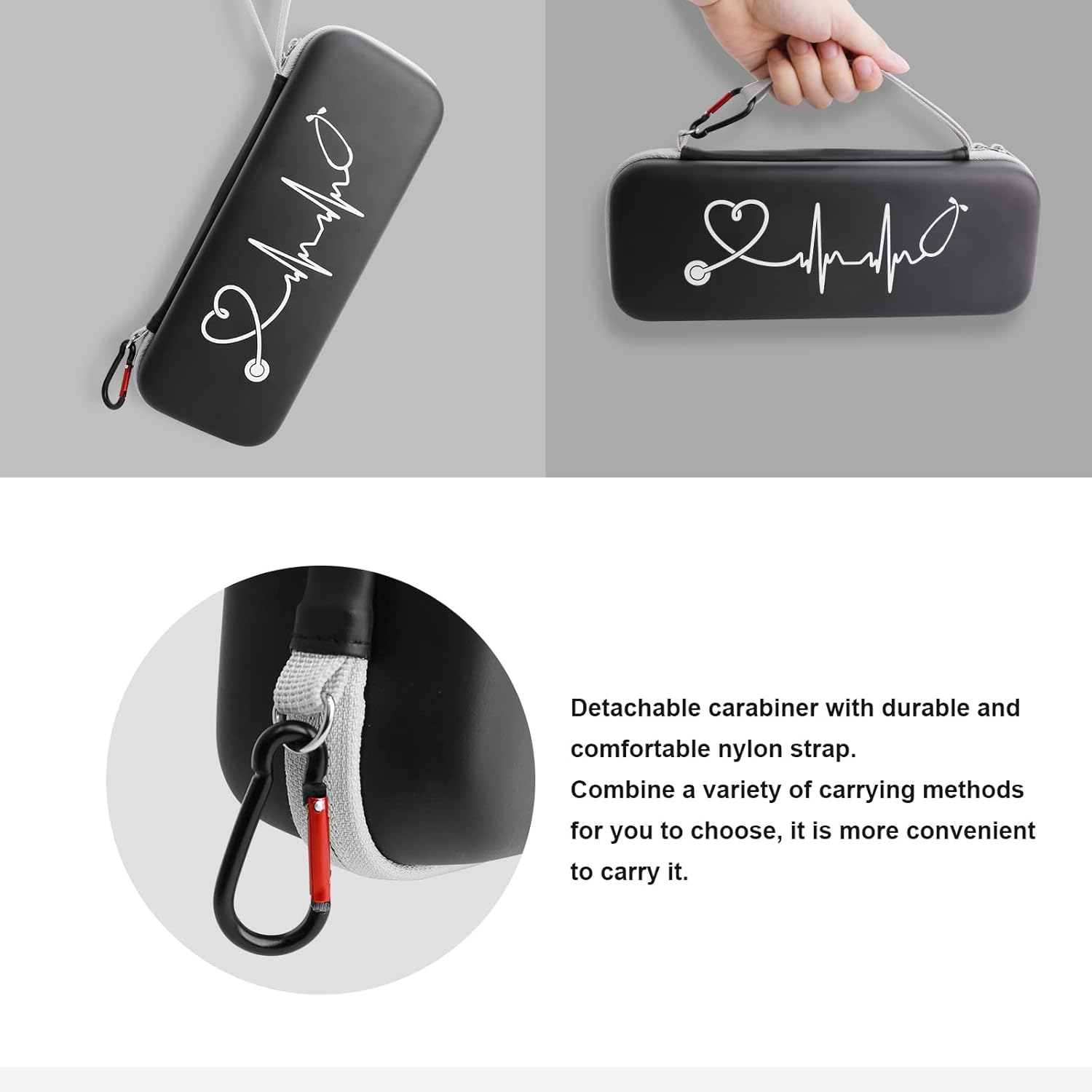 Opoway Stethoscope Carrying Case PU Black