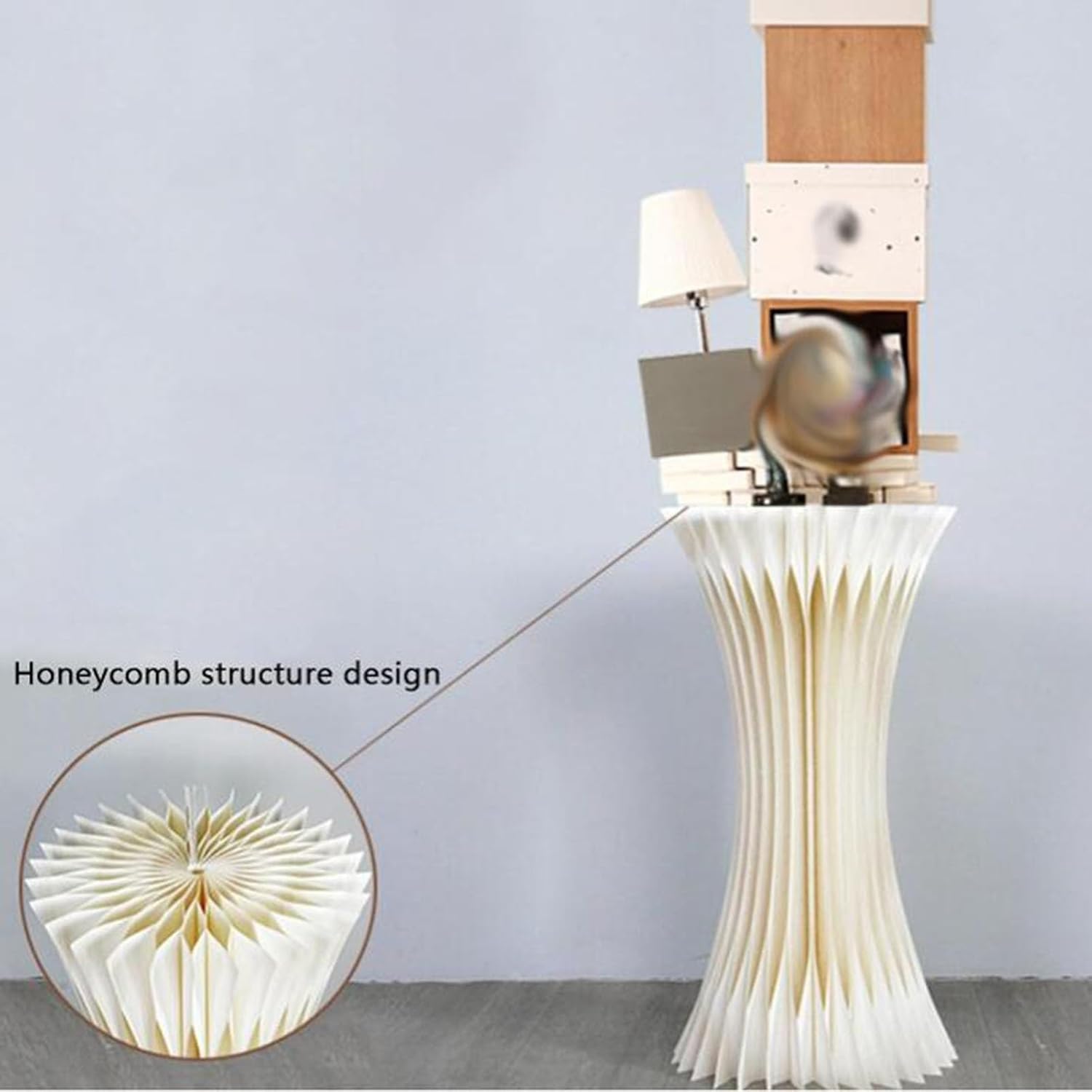 Wutaihill Cylinder Pedestal Stand Foldable Display Riser 40x60cm