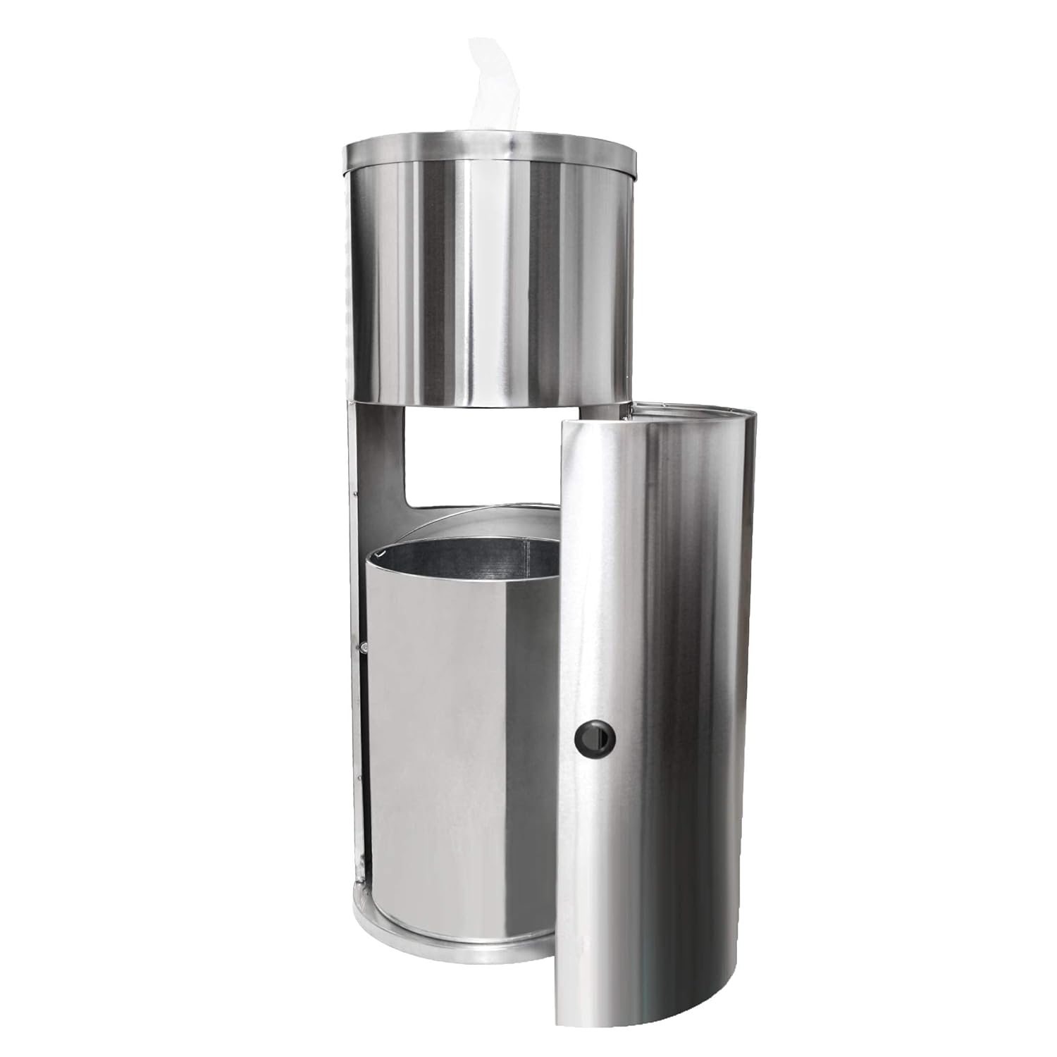 Stainless Steel Floor Stand Wipe Dispenser with Trash Can