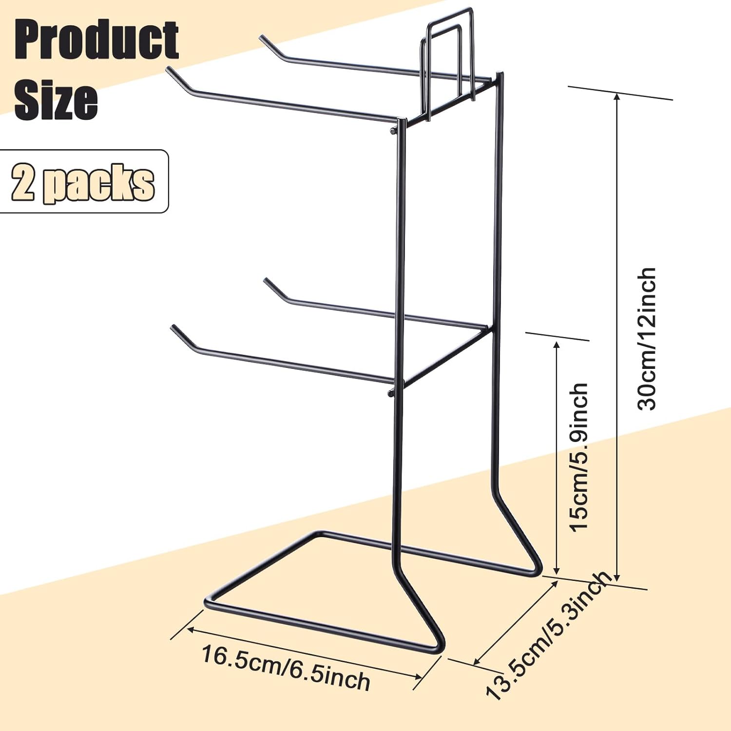 Coume 2 Pcs Metal Jewelry Display Stand for Necklaces Earrings