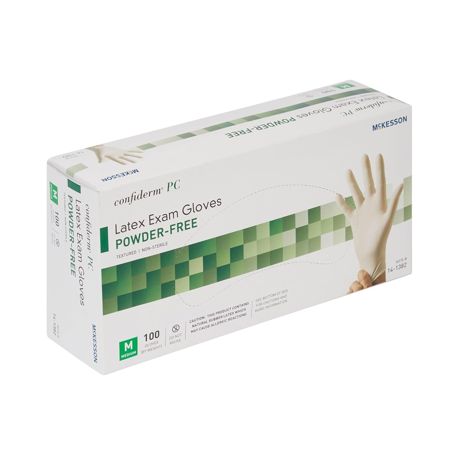 McKesson Confiderm PC Latex Exam Gloves Medium 100 Count