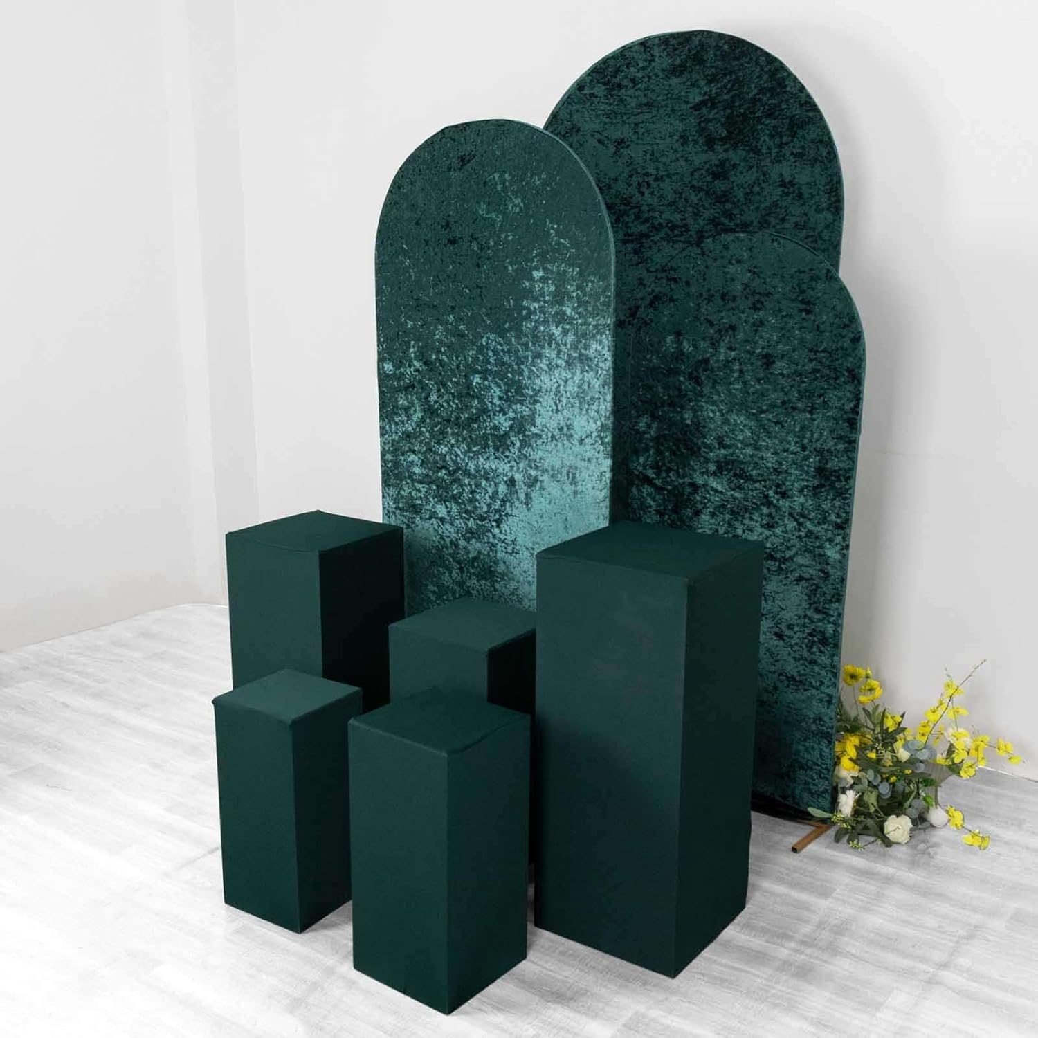 Efavormart Set of 5 Hunter Emerald Green Spandex Display Box Covers