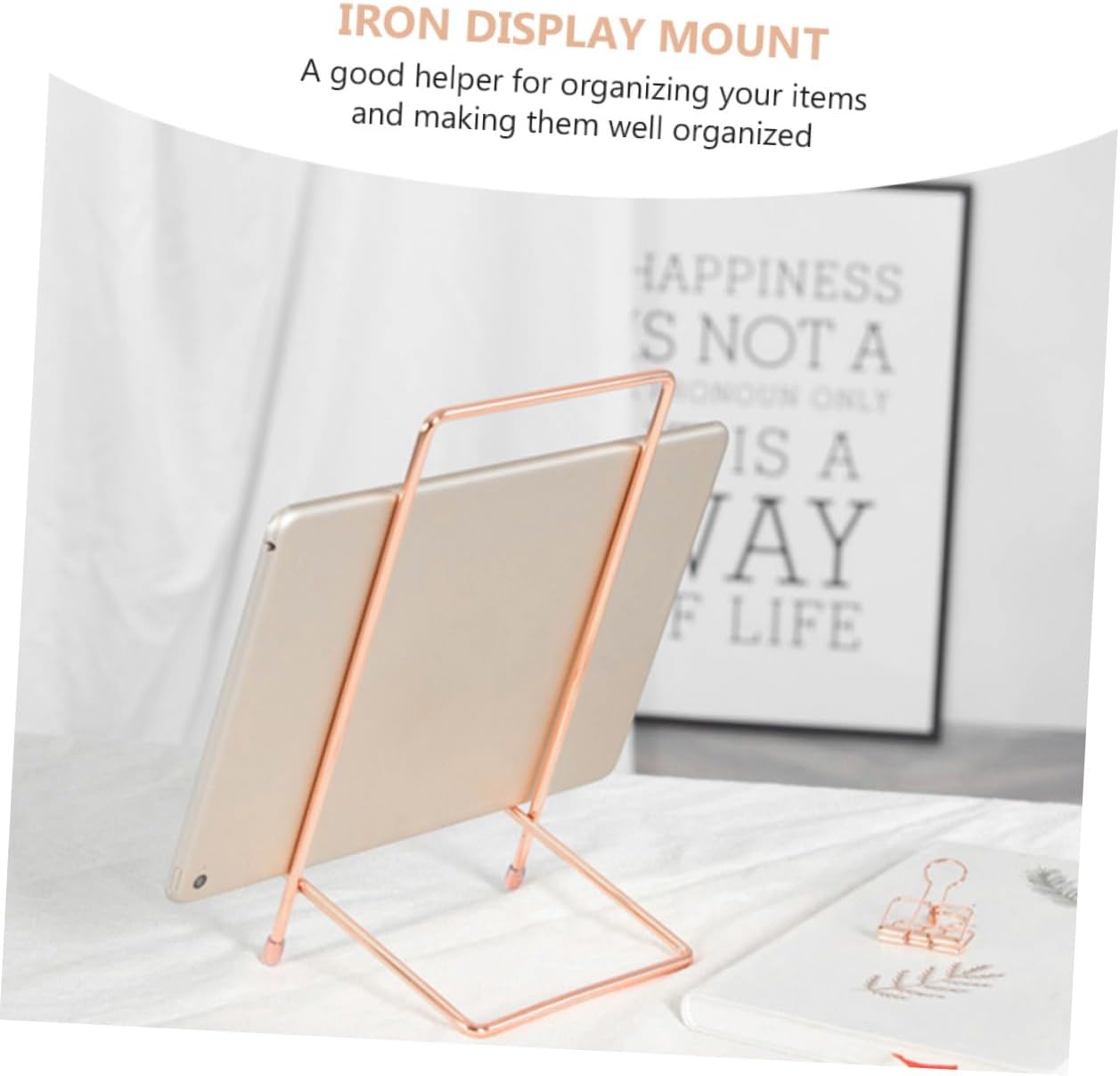 1pc Iron Display Stand for Tablets Artwork Minimalist Metal Holder for Home and Office Use
