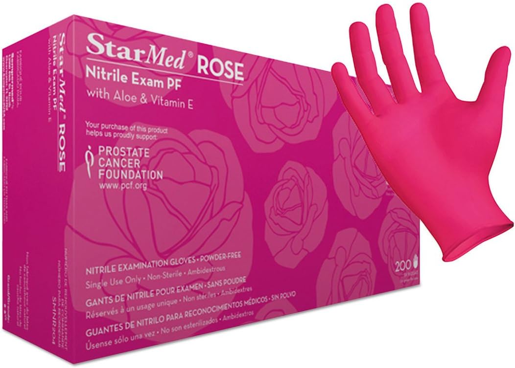 Sempermed StarMed ROSE Nitrile Examination Gloves Medium 200 Gloves Box