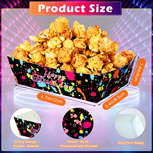 48 Pcs Neon Paper Food Trays for Glow Parties