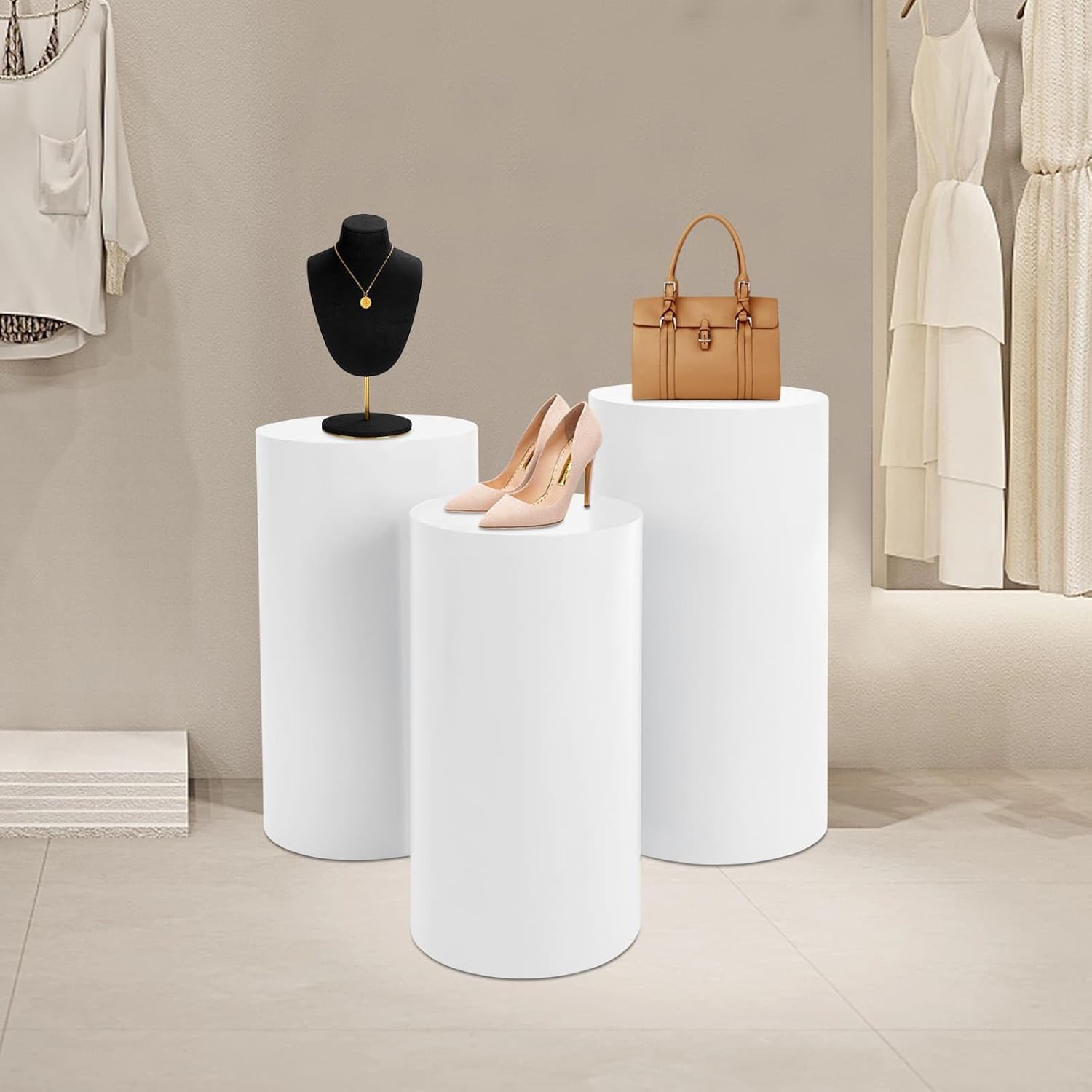 Ritabiity Flower Cylindrical Display Stands 3Pcs