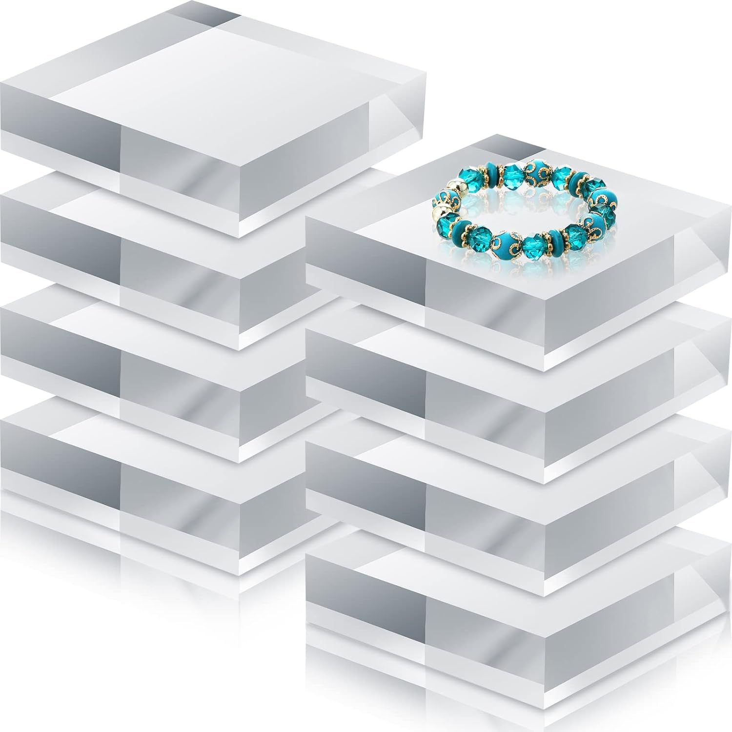 Remerry 8 Piece Clear Acrylic Display Block Stand
