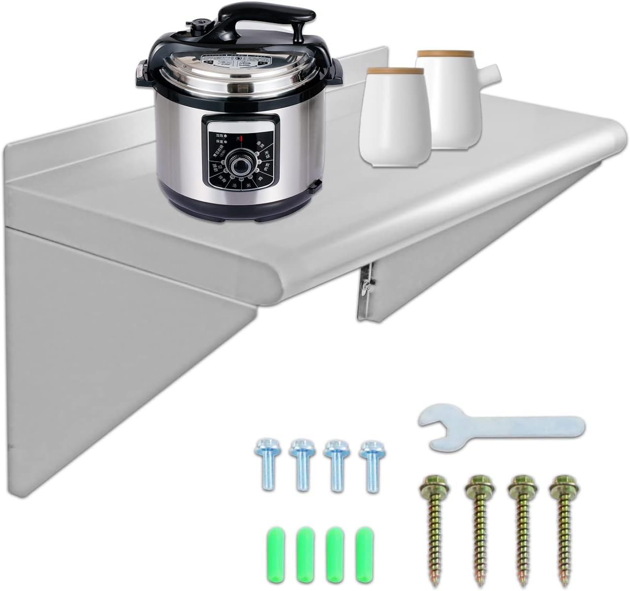 12x24 Wall Mounted Stainless Steel Shelf for Kitchen and Restaurant