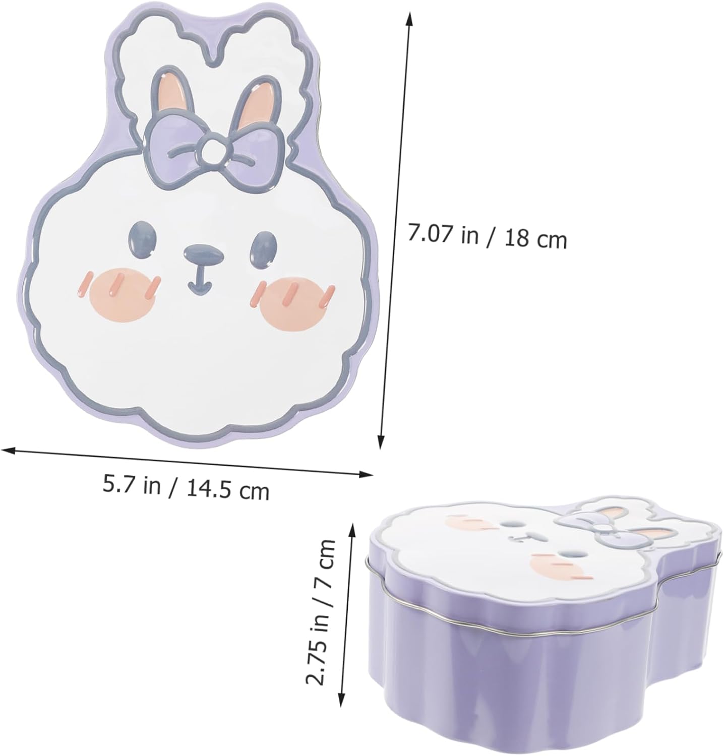 Rabbit Shaped Tinplate Candy Storage Box Multi Functional Party Favor Container