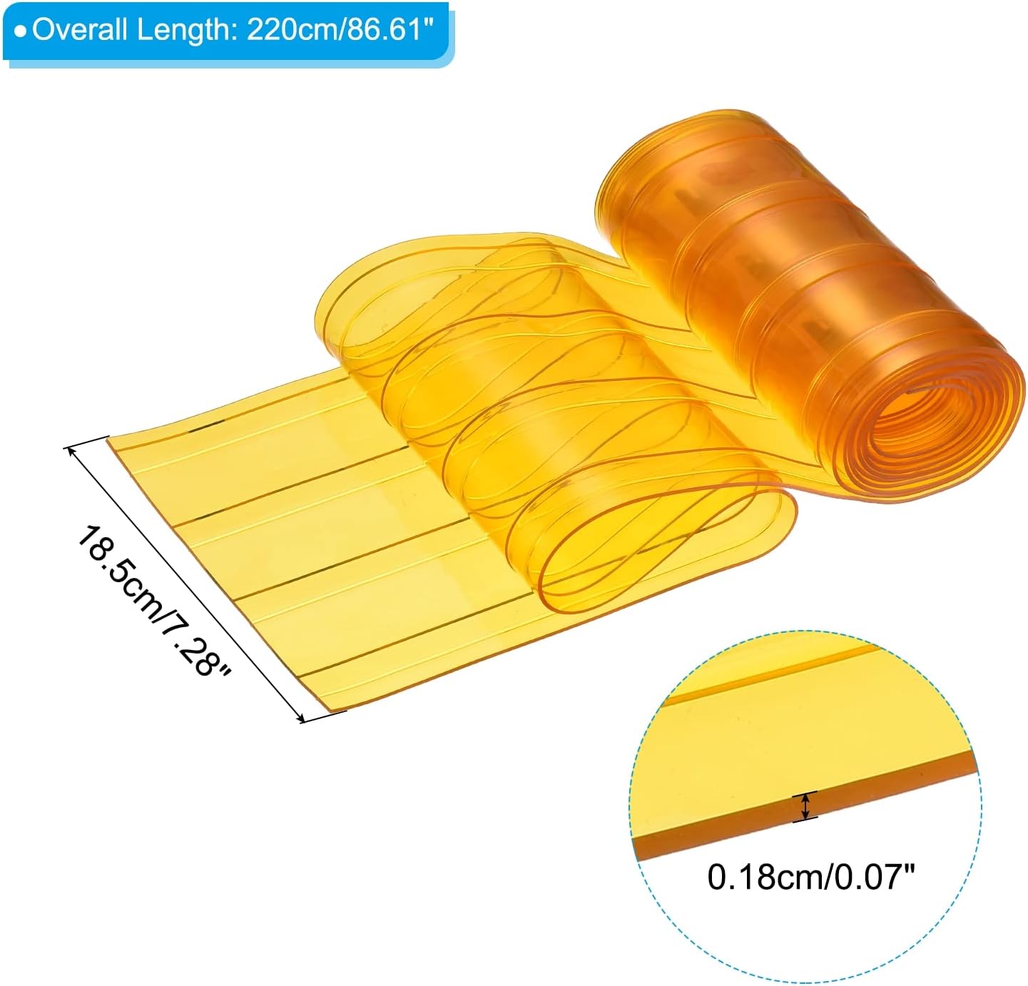 PATIKIL Yellow PVC Door Curtain Strip 72ft x 73in