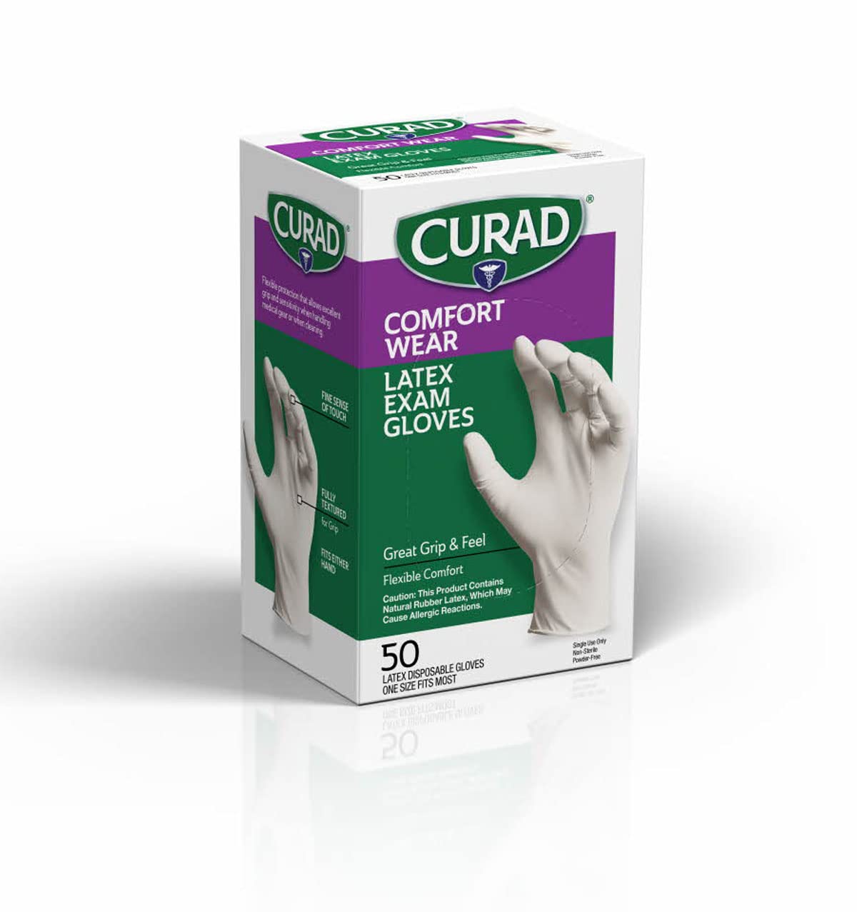 Curad Comfort Wear Latex Exam Gloves 50 Count 1