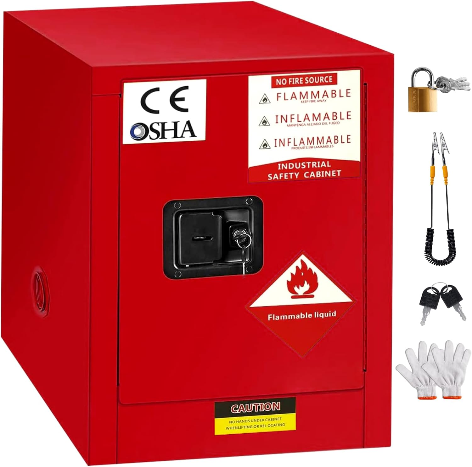 Flammable Cabinet 8 Gallon Fireproof Storage Cabinet for Home and Industrial Use