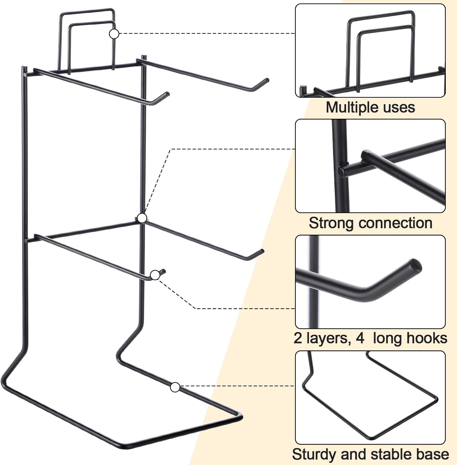 Coume 2 Pcs Metal Jewelry Display Stand for Necklaces Earrings
