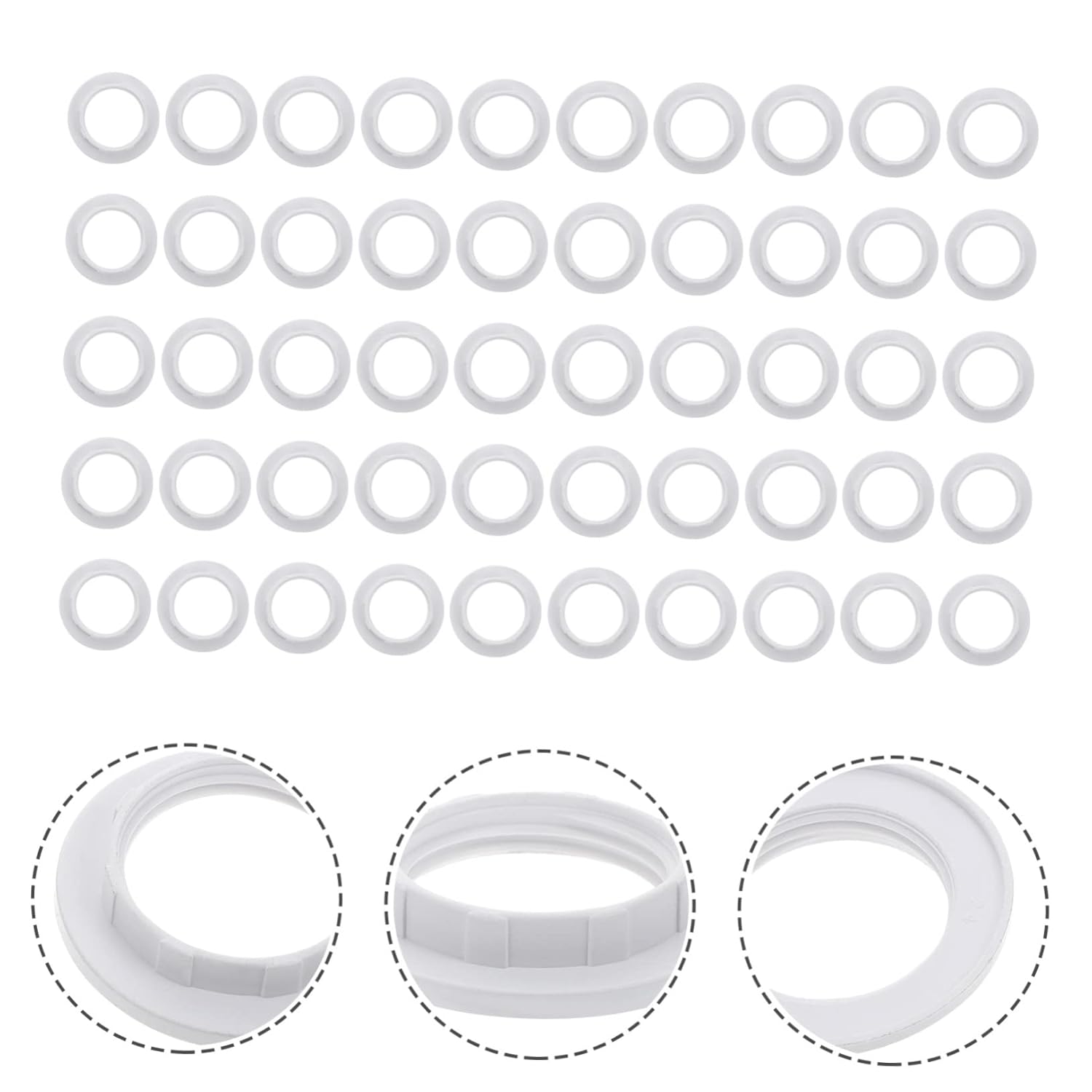 Homoyoyo 50pcs Plastic Lampshade Collar Replacement