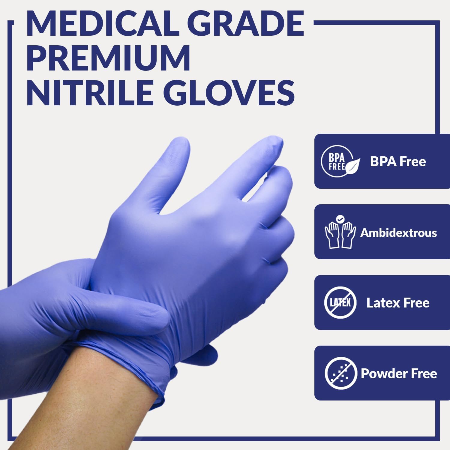 Klex Nitrile Exam Gloves - Medical Grade Powder Free Rubber Latex Free Food Safe Lavender