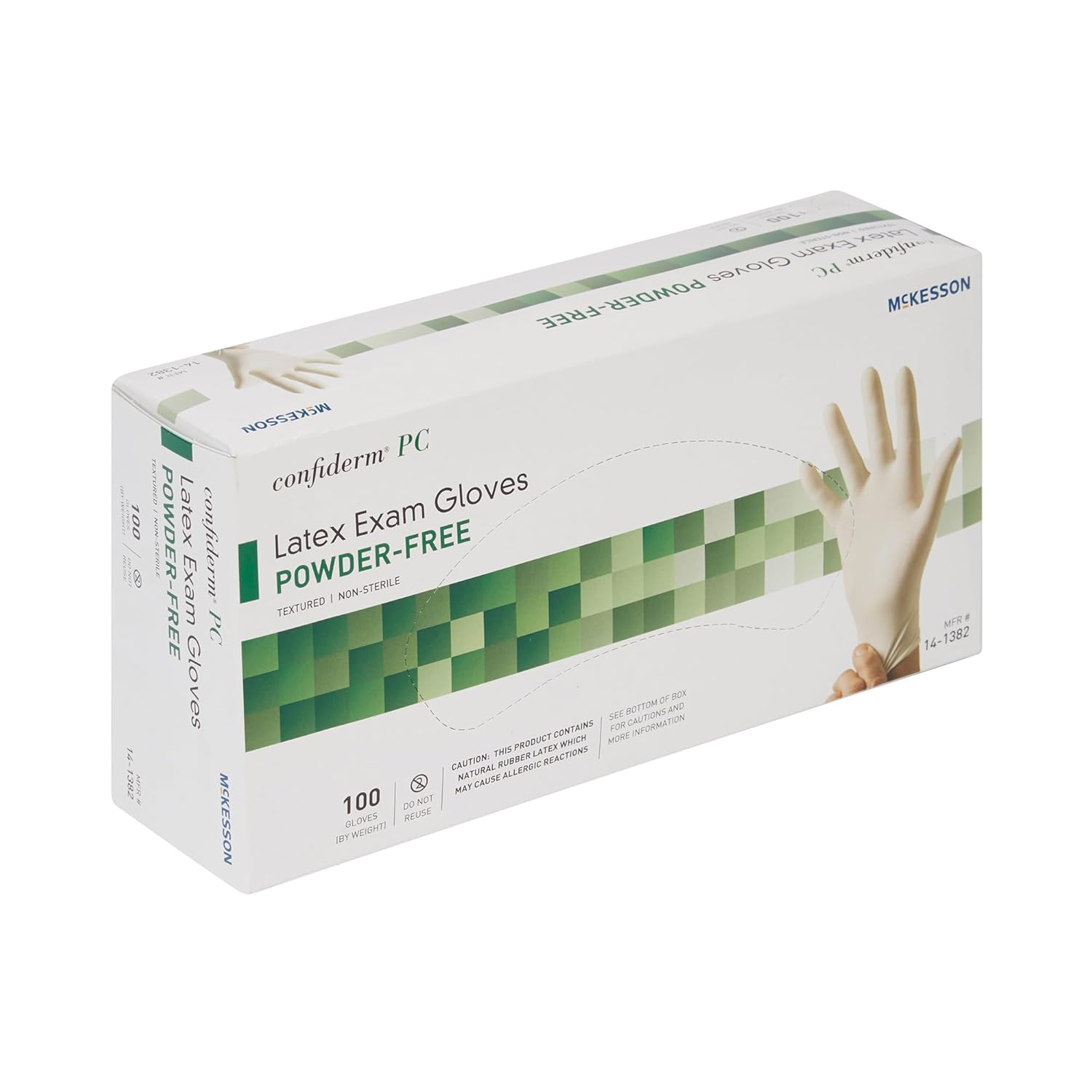 McKesson Confiderm PC Latex Exam Gloves Medium 100 Count